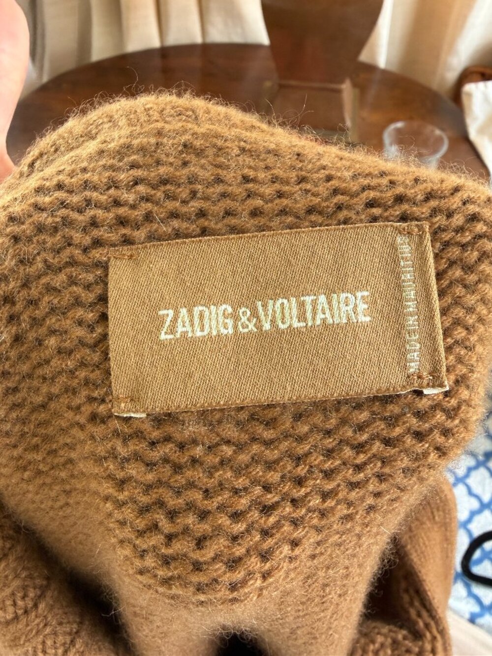 Zadig & Voltaire 100% Cashmere Button Neck Sweater